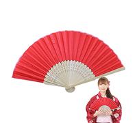 Sakamura Éventails pliants en Soie | Accessoires Danse mariée en Tissu Soie en Bambou plié à la Main,Fans pour Les Accessoires Danse Nuptiale Décoration fête d'anniversaire