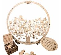 Sakamura Livre d'or Mariage | Arbre Signature Mariage en Bois en Forme Fleur,Livre Alternatif d'invité Mariage pour Cadre Photo d'élément registre