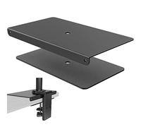 Sakamura Plaque de montage de renfort en acier pour table fine, verre et autres fragiles | S'adapte à la plupart des œillets de support de moniteur C, Noir