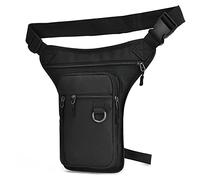 Sakamura Sacoche de jambe - Pochette de transport avec plusieurs poches, ceinture de course à pied, sac de hanche pour l'extérieur, moto, vélo, sac à bandoulière