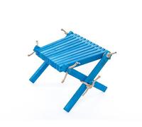 Sakart Artisan Table ou tabouret de jardin fait à la main en bois bio, corde de chanvre, meuble d'extérieur sans parfum, support de plantes rustique pour maison et terrasse, décor (blanc)