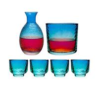 Sake Drinkware Set - Japanese Glass Liquor Serving Kit | Restaurant Hot Or Cold Sake Set, Śake Bottle And Glasses For Restaurant, Camping Dining Home Bar Party Whiskey Vodka Beer Alcohol Beverage Coll