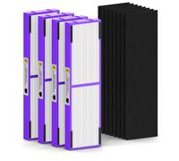 SAKEGDY Lot de 4 filtres HEPA de pour FLT4850pt (4 filtres HEPA + 8 filtres à charbon actif) compatibles avec les modèles Ge-Guardian AC4850, AC4825, AC4870, CDAP4500, AC4900, AC4300,