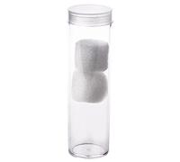 SAKEIOU Tube de rangement rond en plastique avec bouchon à visser pour pièces de monnaie ou capsules de 27 mm Transparent