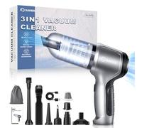 Saker Aspirateur à Main sans Fil, Mini Aspirateur 3-en-1 avec Aspiration, Soufflage et Mise sous Vide, 15000Pa, Aspirateur Voiture Rechargeable pour Maison, Auto et Poils d’Animaux