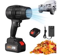 Saker Dépoussiéreur portable Souffleur de feuilles sans fil Ventilateur à jet sec portable 180000 tr/min avec 2 piles pour nettoyage de patio, feuilles de bulle, séchage, camping (1, noir)
