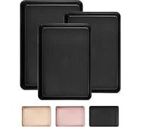 Saker - Lot de plaques de cuisson antiadhésives professionnelles en acier au carbone très résistantes pour la cuisson, la rôtisserie, la cuisson et même le chauffage. Trois modèles, adaptés à