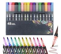 Sakesfor/Neattidyly Magische Stifte, 8/12/24/26/48 Colors Neattidyly Marker Pen for Highlight, Double Line Outline Glitter Pens with Quick Dry Ink for Notetaking Scribbling Office Study (48 Colors)
