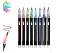 Sakesfor/Neattidyly Magische Stifte, Marker Pen for Highlight, 8/12/24/36 Colors Super Squiggles Metallic Glitter Pens, Double Line Outline Pens (8 Colors)