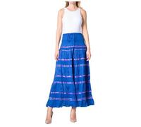 Sakkas 0604 Jupe Boho à la Dentelle et au Ruban - Navy - OS