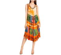 Sakkas 101RC Palm Tree Tie Dye Caftan Robe/Cover Up - Blush - One Size