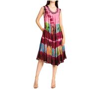 Sakkas 101RC Palm Tree Tie Dye Caftan Robe/Cover Up - Brown - One Size