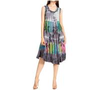 Sakkas 101RC Palm Tree Tie Dye Caftan Robe/Cover Up - Gris - Taille unique