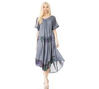 Sakkas 14610New - Kai Palm Tree Caftan Robe de réservoir/Cover Up - Gris foncé - OS