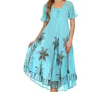 Sakkas 14610New - Kai Palmier Caftan Réservoir Robe/Cover Up - Turquoise - One Size Regular