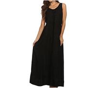 Sakkas 15229 - Stella Long - Robe de Corset Ajustable avec Capuchon et Broderie - Noir - 1X / 2X