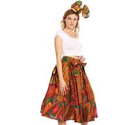 Sakkas 16321 - Jupe complète Celine African Dutch + Foulard cheveux,501-multi,Taille unique(FREE SIZE)