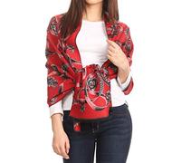 Sakkas 1750 - Adele Floral Orné Doux et Chaud Pashmina Châle Écharpe Vegan Commute - Rouge/noir - OS