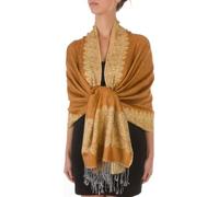 Sakkas 178cm x 71cm Dessins bordures Double épaisseur Type Tissé Pashmina Châle/Echarpe/Etole - Sombre Doréenrod
