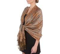 Sakkas 178cm x 71cm Double épaisseur Jacquard Cachemire Viscose Pashmina Châle/Echarpe/Etole - Gris/Marron