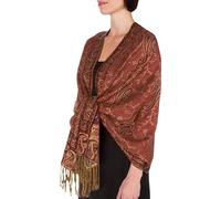 Sakkas 178cm x 71cm Double épaisseur Jacquard Cachemire Viscose Pashmina Châle/Echarpe/Etole - Mandarine