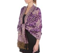 Sakkas 178cm x 71cm Double épaisseur Jacquard Cachemire Viscose Pashmina Châle/Echarpe/Etole - Violet/Champagne Cachemire
