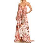 Sakkas 1817 - Lizi Womens Maxi Halter High-Low Mouchoir Longue Robe Beach Party - LW200-White - OS