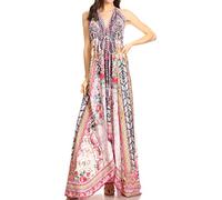 Sakkas 1817 - Lizi Womens Maxi Haut-Bas Mouchoir Halter Longue Robe de soirée à la Plage - ORPI264-Rose - OS