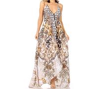 Sakkas 1817 - Lizi Womens Maxi High-Low Halter Handkerchief Long Dress Beach Party - CTW305-White - OS