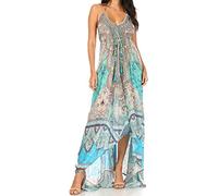 Sakkas 1817 - Lizi Womens Maxi High-Low Halter Handkerchief Long Dress Beach Party - TTU314-Turq - OS