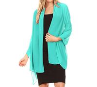 Sakkas 18225 - Écharpe de soirée de mariage de mariée en mousseline de soie douce pour femmes Jona - Turquoise - 7029