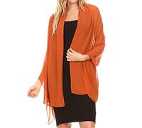 Sakkas 18225 - Jona Femmes Doux Transparent En Mousseline De Soie De Mariée Soirée De Mariage Écharpe Châle Wrap Stole - Rouille - 7029