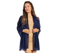 Sakkas 18225 - Jona Femmes foulard en mousseline de soie pure mariée mariée soirée foulard châle étole wrap - bleu - 7029
