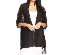 Sakkas 18225 - Jona Foulard en Mousseline de Soie Pure pour Femmes, Châle de Mariée et Soirée - Noir - 7029