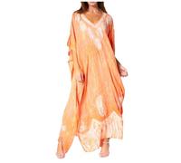 Sakkas 1902 - Tacy Casual Boho Summer Maxi Dress Caftan Kaftan Cover-up LougeWear - 10-Cooper - OS