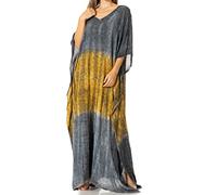 Sakkas 1902 - Tacy Robe Longue d'été Bohème Décontractée Pour Femmes Caftan Kaftan Cover-up LougeWear - 25-Gris - Taille Unique