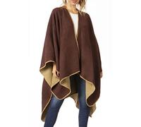 Sakkas 1930 - Couverture Cape Ruana pour Femme avec Large Poncho réversible et écharpe Mari - Marron - OS