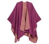 Sakkas 1930 - Couverture Cape Ruana pour Femme avec Large Poncho réversible et écharpe Mari - Rose - OS