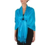 Sakkas 198cm x 71cm Textile Bio Bambou (rayonne) Doux Couleur Unie Pashmina Châle/Echarpe/Etole - Azure Bleu