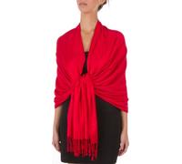 Sakkas 198cm x 71cm Textile Bio Bambou (rayonne) Doux Couleur Unie Pashmina Châle/Echarpe/Etole - Rouge
