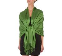 Sakkas 198cm x 71cm Textile Bio Bambou (rayonne) Doux Couleur Unie Pashmina Châle/Echarpe/Etole - vert pomme