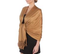 Sakkas 198cm x 71cm Touché soyeux Couleur Unie Type Pashmina Châle/Echarpe/Etole - Bronze