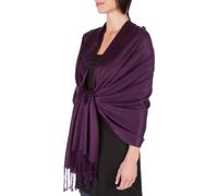 Sakkas 198cm x 71cm Touché soyeux Couleur Unie Type Pashmina Châle/Echarpe/Etole - Dark Purple