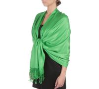 Sakkas 198cm x 71cm Touché soyeux Couleur Unie Type Pashmina Châle/Echarpe/Etole - Kelly Vert