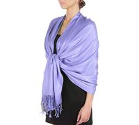 Sakkas 198cm x 71cm Touché soyeux Couleur Unie Type Pashmina Châle/Echarpe/Etole - Lavande
