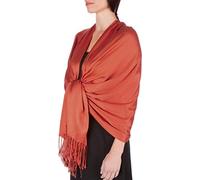 Sakkas 198cm x 71cm Touché soyeux Couleur Unie Type Pashmina Châle/Echarpe/Etole - rouille