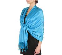 Sakkas 198cm x 71cm Touché soyeux Couleur Unie Type Pashmina Châle/Echarpe/Etole - Turquoise