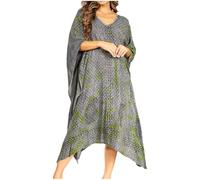 Sakkas 2027 - Clementine Third Robe Caftan tie-Dye pour Femme/Cover Up Beach Kaftan Summer - 43-Green - OS