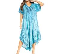 Sakkas 20SE Robe Caftan Brodée Viveka - 2-PacificBlue - OS