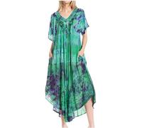 Sakkas 20SE Robe Caftan Brodée Viveka - 4-Vert - OS